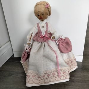 VTG Medzel-Werkstatten 12" German Handcrafted Doll Holding Umbrella & Purse